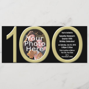 Big 1-0-0 Gold Party Invitations