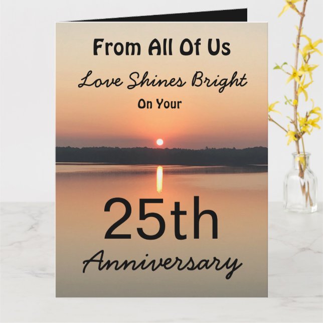 BIG 25th Anniversary From All Love Shines Bright Card (Yellow Flower)