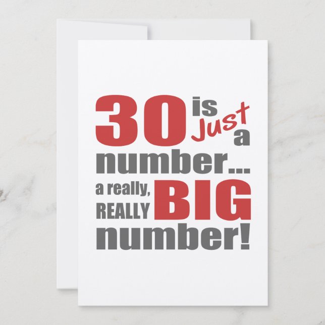 Big 30th Birthday Card (Front)
