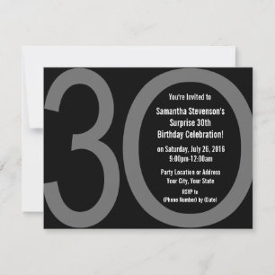 Big 3-0 Birthday Party Invitations