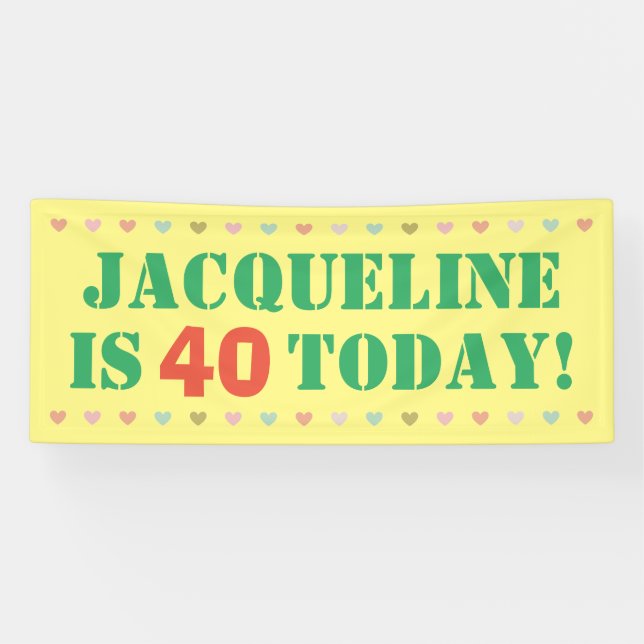 Big 40th Birthday Announcement Banner (Horizontal)