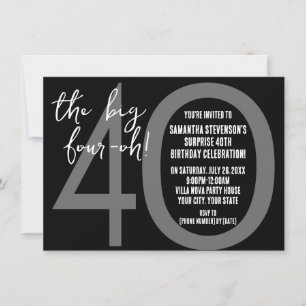 Big 4-0 Birthday Party Invitations
