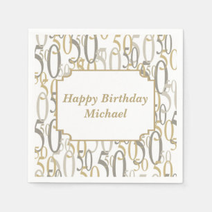 Big 50 Personalised Birthday Party Napkin