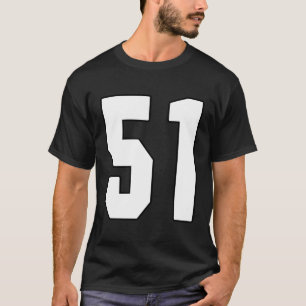 Big 51 Jersey Number 51 Uniform Biggest Fan Favori T-Shirt