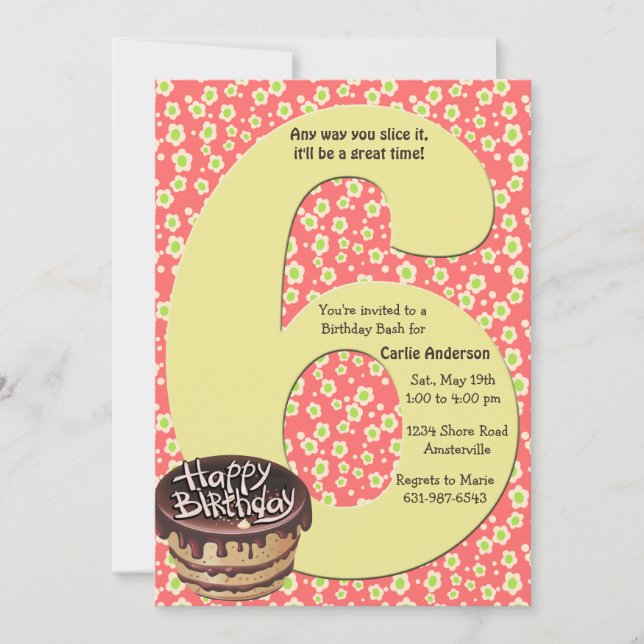 Big 6 Birthday Party Invitation (Front)