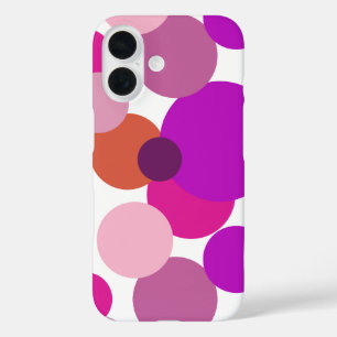 Big 70s polka dots in purple iPhone 16 case