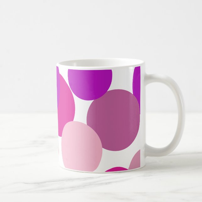 Big 70s polka dots in purple coffee mug (Right)