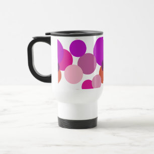 Big 70s polka dots in purple travel mug