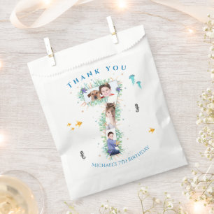 Big 7th Photo Collage Birthday Under The Sea Favour Bags