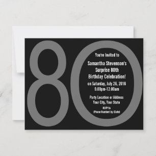 Big 8-0 Birthday Party Invitations