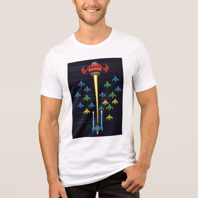 Big Aliens Ship T-Shirt Tri-Blend Shirt (Front)