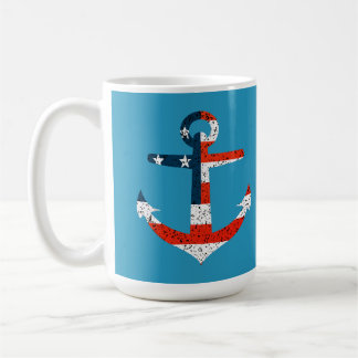 Big American Flag Anchor Coffee Mug