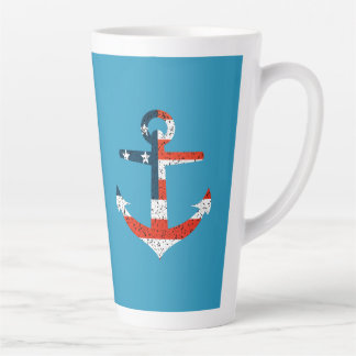 Big American Flag Anchor Latte Mug