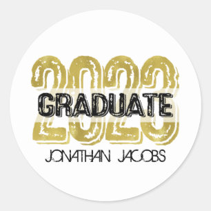BIG and BOLD 2023 Graduate Faux Gold Round Sticker