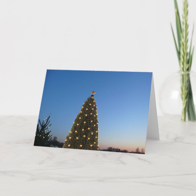 Big and Little Christmas Trees I Holiday Sunset Card (Front)