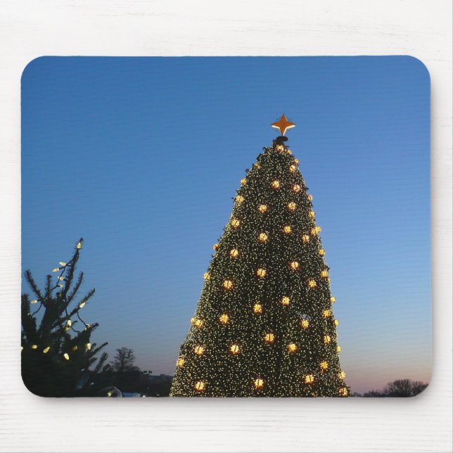 Big and Little Christmas Trees I Holiday Sunset Mouse Mat (Front)