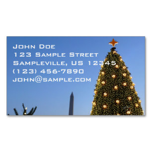 Big and Little Christmas Trees II Holiday in DC Magnetic Business Card