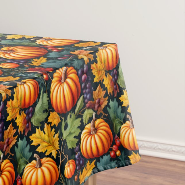 Big and Little Fall Pumpkins Tablecloth (In Situ)