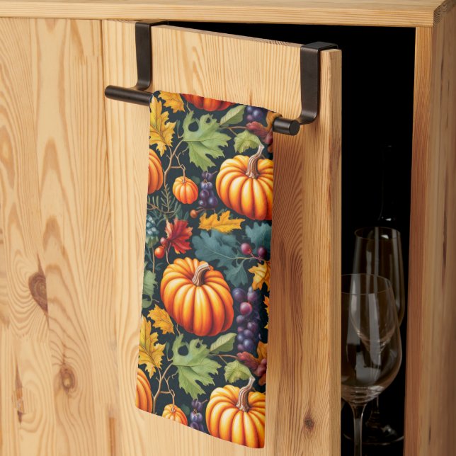 Big and Little Fall Pumpkins Tea Towel (Thirds Fold)