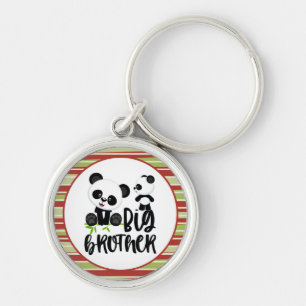 Big and Small Cute Pandas with Big Brother Quote Key Ring