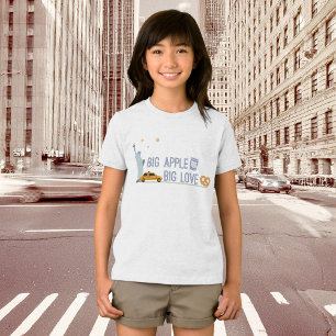 Big Apple Big Love New York City Icons Pretzel Kid Tri-Blend Shirt