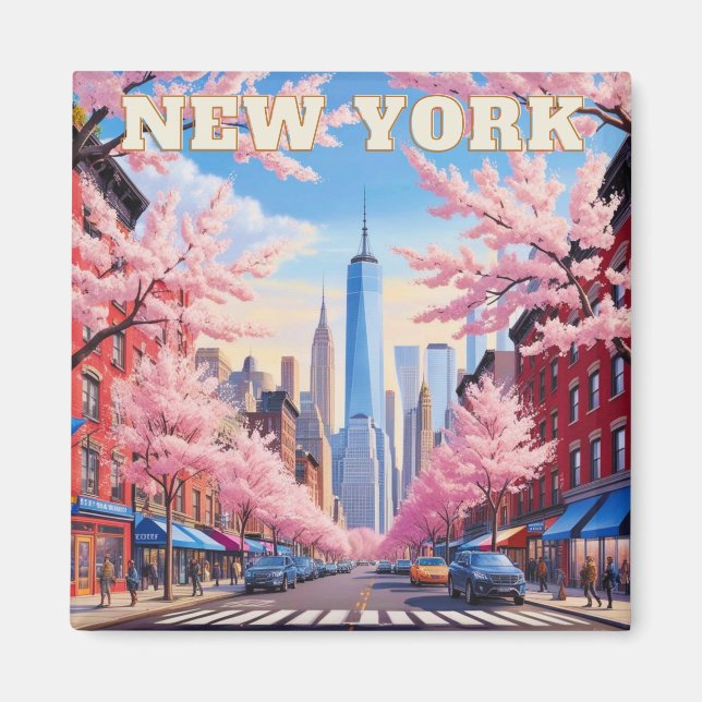 Big Apple Charm: New York Souvenir Magnet (Front)