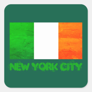 Big Apple, Irish Roots - Ireland Flag NYC Square Sticker