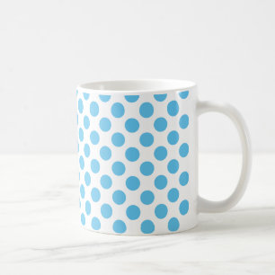 Big Aqua Dots on White Coffee Mug