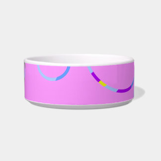 Big Arch Loops on Pink Ceramic Pet  Bowl