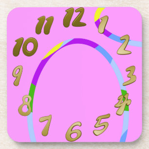 Big Arch Loops on Pink Hard plastic coaster