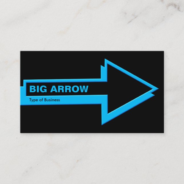 Big Arrow - Blue on Black Business Card (Front)