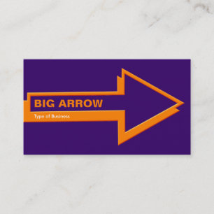 Big Arrow - Orange on Deep Purple Business Card