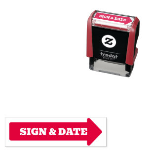 BIG arrow Sign Here Arrow Page Flag Indicator Self-inking Stamp