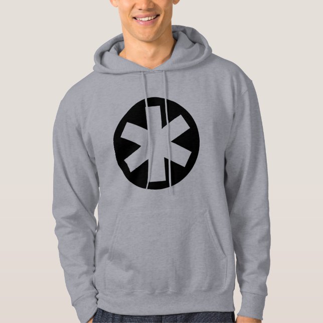 Big Asterisk - Black and White Hoodie (Front)