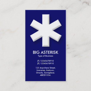 Big Asterisk - Dark Blue (000066) Business Card