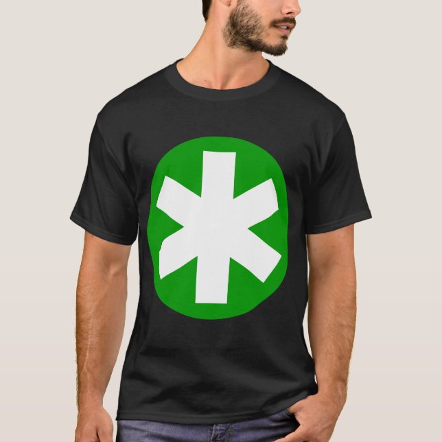 Big Asterisk - Green and White T-Shirt (Front)