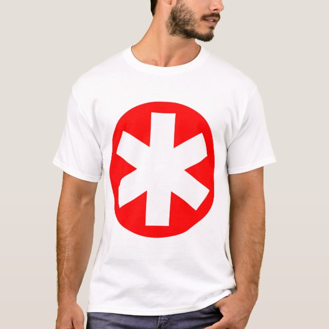 Big Asterisk - Red and White T-Shirt (Front)