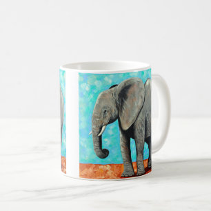 Big Baby Elephant Painting  Coffee Mug