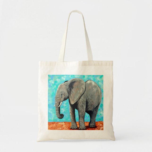 Big Baby Elephant Painting  Tote Bag (Front)