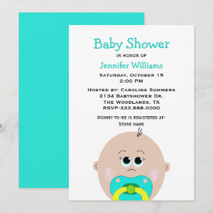 Big Baby Face Baby Shower Invitation