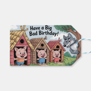 BIG BAD BIRTHDAY: Humorous Greeting Illustratation Gift Tags