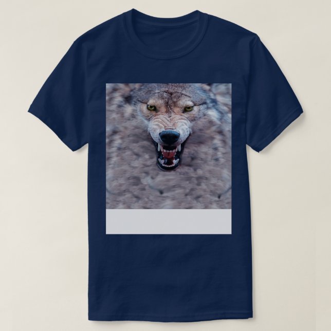 Big Bad Wolf Face Growl T-Shirt (Design Front)