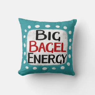 Big Bagel Energy Throw Pillow