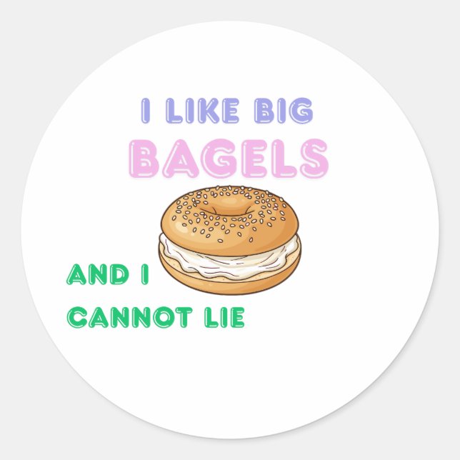 Big Bagels Funny Breakfast Shirt Classic Round Sticker (Front)