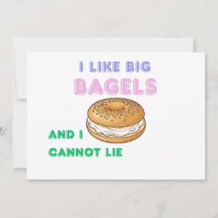 Big Bagels Funny Breakfast Shirt Invitation
