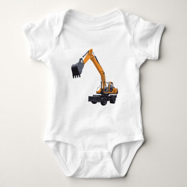 Big Bagger Excavator Baby Bodysuit (Front)