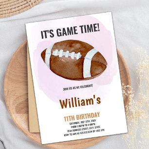 Big Ball Football Birthday Invitations