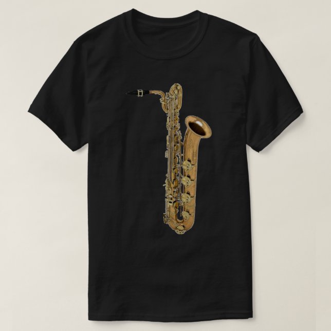 Big Baritone Saxophone Sticker T-Shirt (Design Front)