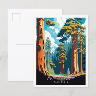 Big Basin Red Wood vintage travel illustration Postcard