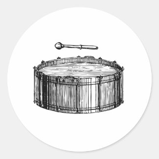Big Bass Drum Classic Round Sticker